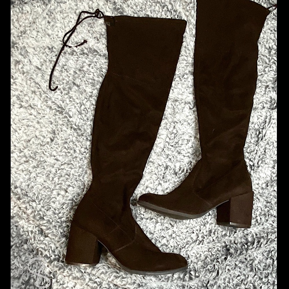 Brown knee-high boots